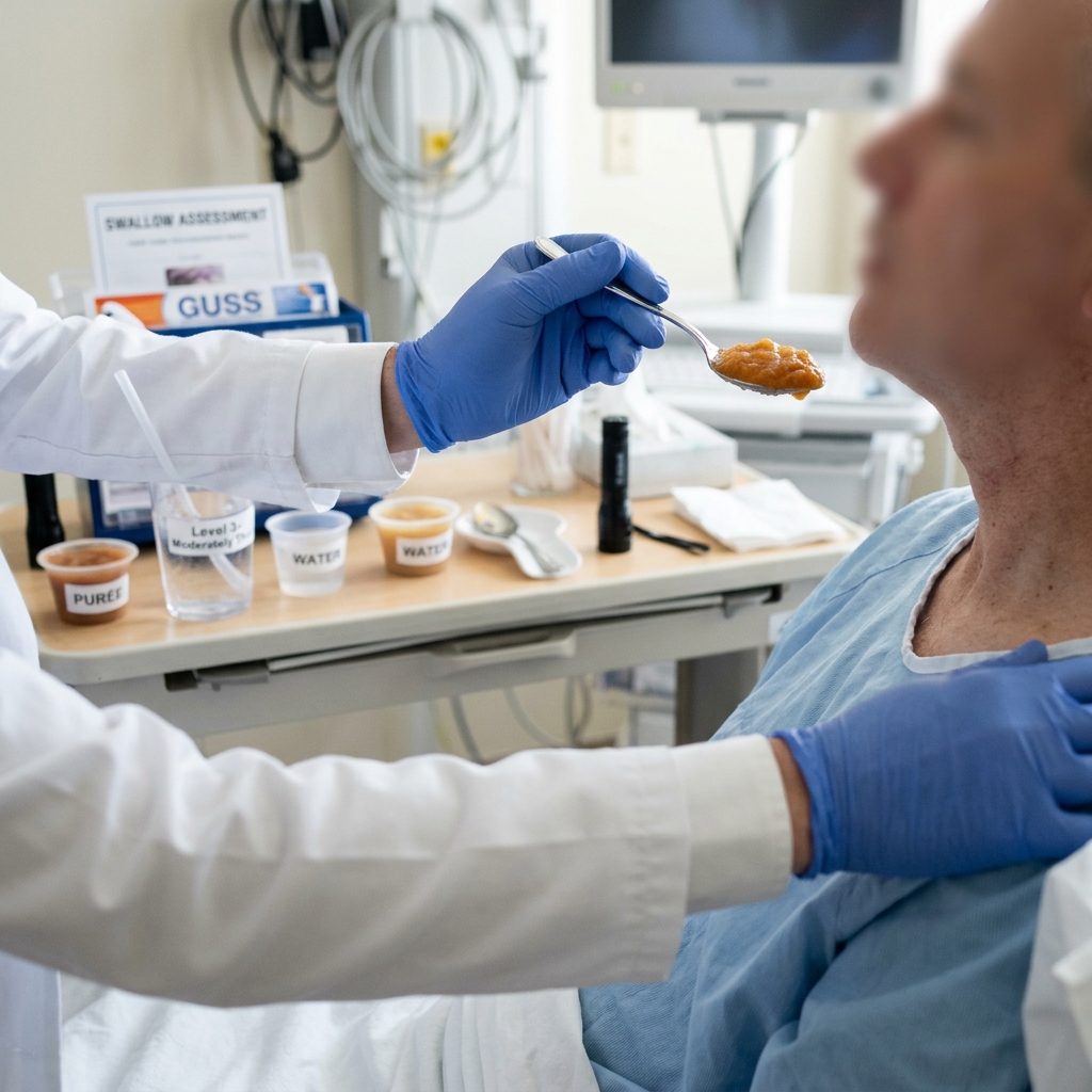 Safe Swallowing. <br/><span class='font-accent text-secondary'>Feeding Tube</span> Clearance.